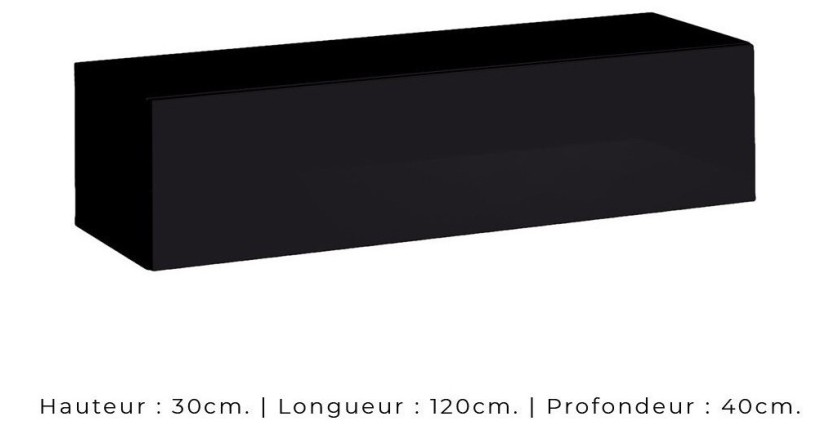 Ensemble meubles de salon style industriel SWITCH M3. Coloris noir.