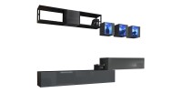 Ensemble meubles de salon style industriel SWITCH M3. Coloris gris.