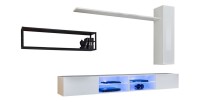 Ensemble meubles de salon style industriel SWITCH M4. Coloris blanc.
