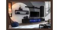 Ensemble meubles de salon style industriel SWITCH M4. Coloris noir.