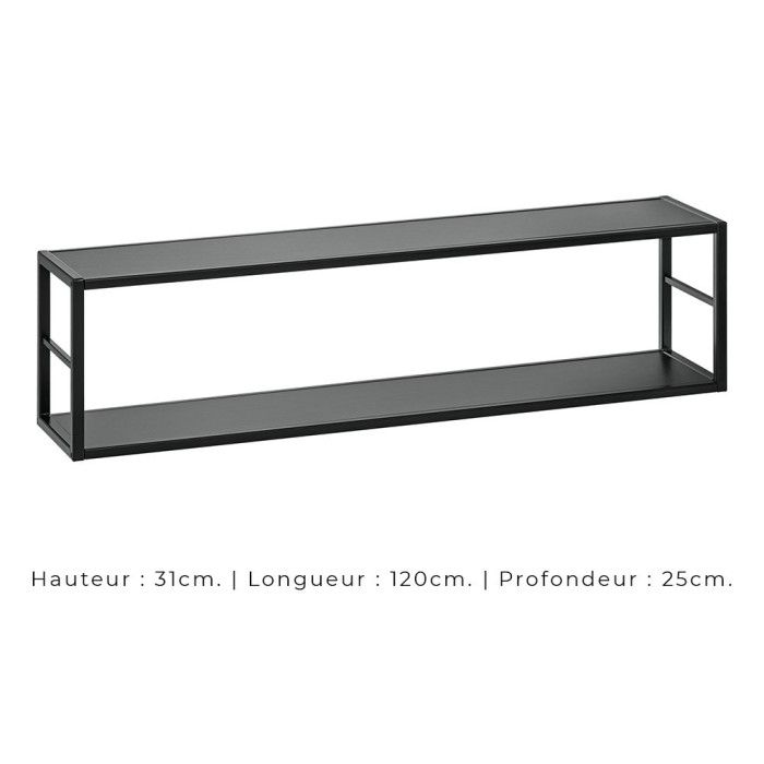 Ensemble meubles de salon style industriel SWITCH M4. Coloris noir.