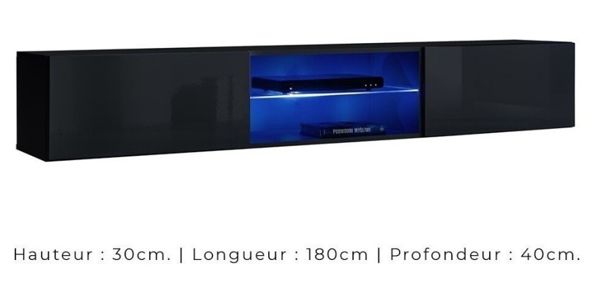 Ensemble meubles de salon style industriel SWITCH M4. Coloris noir.