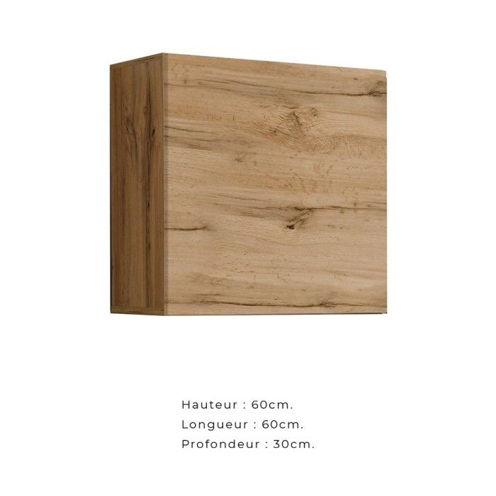 Ensemble meubles de salon style industriel SWITCH M4. Coloris chêne.