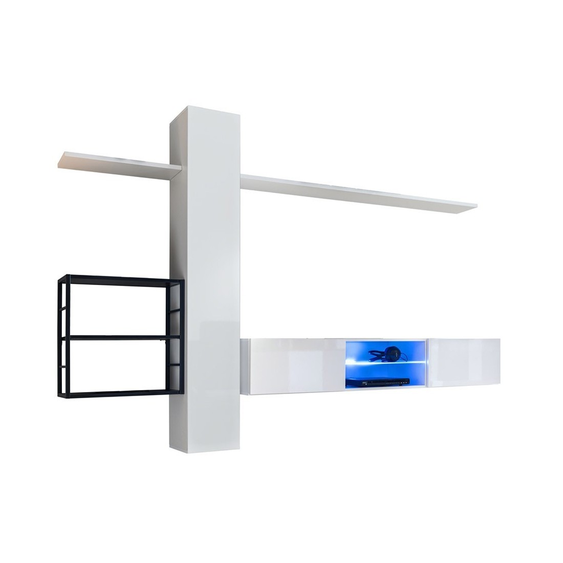 Ensemble meubles de salon style industriel SWITCH M5. Coloris blanc.