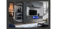 Ensemble meubles de salon style industriel SWITCH M5. Coloris gris.