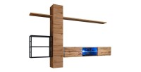 Ensemble meubles de salon style industriel SWITCH M5. Coloris chêne.