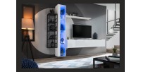 Ensemble meubles de salon style industriel SWITCH M7. Coloris blanc.