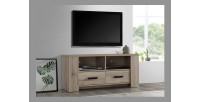 Meuble TV collection VERMONT style rustique. Coloris chêne