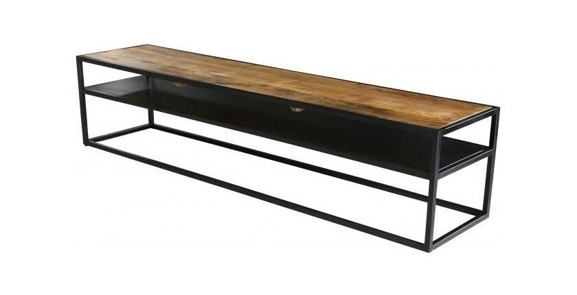 Meuble TV collection MODENE en bois massif - Meuble style industriel