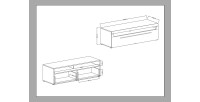 Meuble TV XL 160cm collection BREDA. Coloris chêne. Style design.