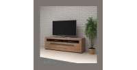 Meuble TV XL 160cm collection BREDA. Coloris chêne. Style design.