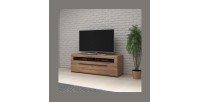 Meuble TV 140cm collection BREDA. Coloris chêne. Style design.