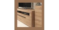 Meuble TV 140cm collection BREDA. Coloris chêne. Style design.