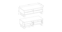 Meuble TV 120cm collection MILO. Coloris chêne. Style design.