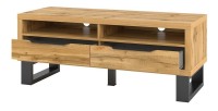 Meuble TV 120cm collection MILO. Coloris chêne. Style design.