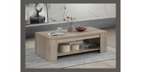 Table basse style rustique 120x90 collection VERMONT effet chêne