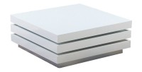 Table basse carrée extensible design collection MOVE. Couleur blanc brillant.