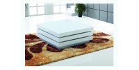 Table basse carrée extensible design collection MOVE. Couleur blanc brillant.