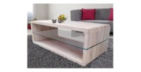 Table basse collection LEVIS. Meuble type contemporain coloris chêne.