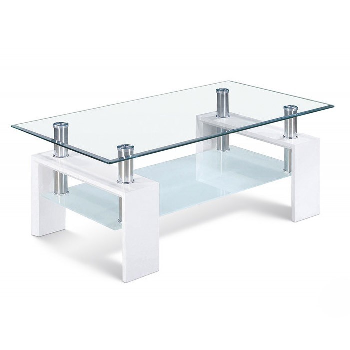 Table basse collection MAGY. Meuble type CONTEMPORAIN coloris blanc.