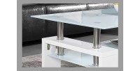 Table basse collection MAGY. Meuble type CONTEMPORAIN coloris blanc.