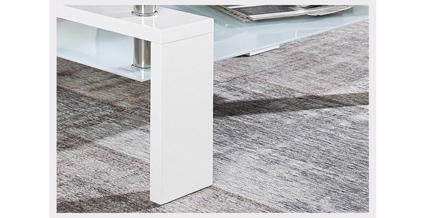 Table basse collection MAGY. Meuble type CONTEMPORAIN coloris blanc.
