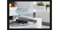 Table basse collection MAGY. Meuble type CONTEMPORAIN coloris blanc.