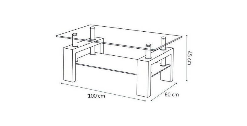 Table basse collection MAGY. Meuble type CONTEMPORAIN coloris blanc.