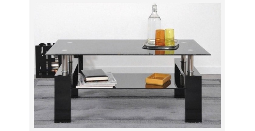 Table basse collection MAGY. Meuble type CONTEMPORAIN coloris noir.