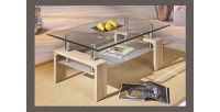 Table basse collection MAGY. Meuble type CONTEMPORAIN coloris chêne.