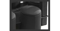 Table basse avec 6 poufs collection JULIA. Meuble type CONTEMPORAIN coloris noir