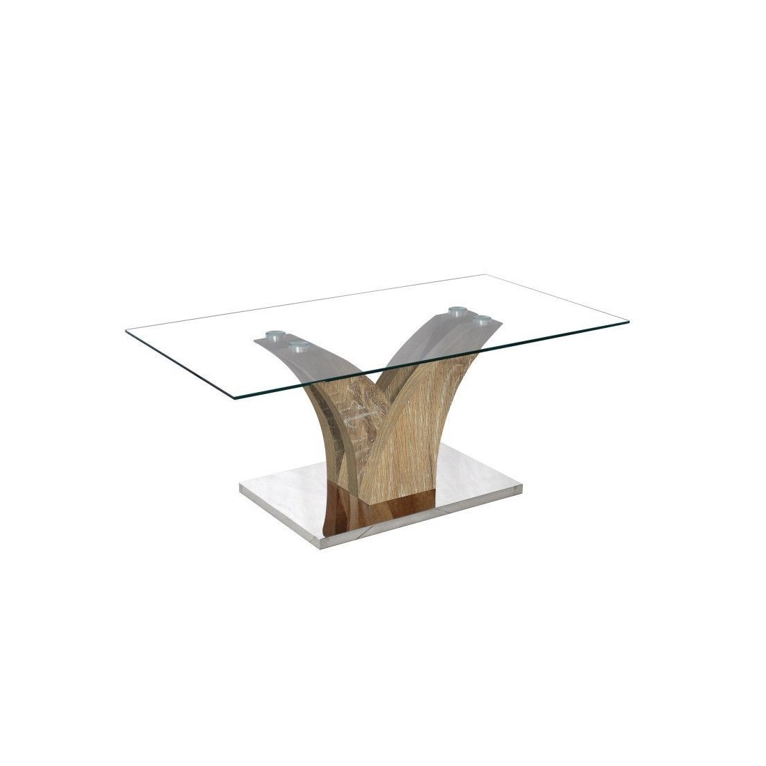 Table basse ALVARA 110x60. Effet chêne
