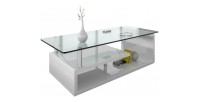 Table basse collection GOLDY. Meuble type CONTEMPORAIN coloris blanc.