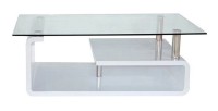 Table basse collection GOLDY. Meuble type CONTEMPORAIN coloris blanc.