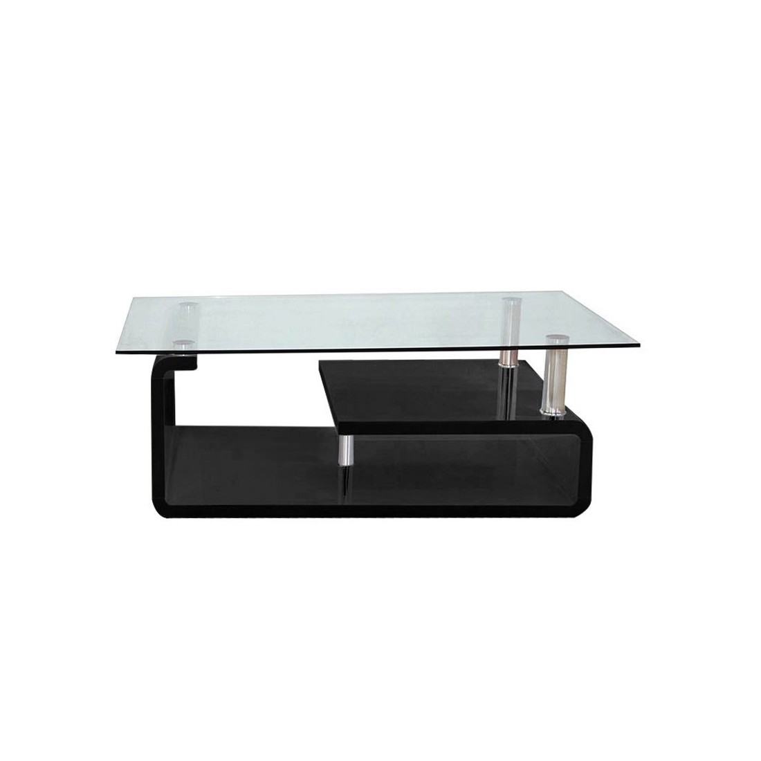 Table basse collection GOLDY. Meuble type CONTEMPORAIN coloris noir.