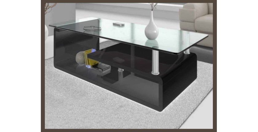 Table basse collection GOLDY. Meuble type CONTEMPORAIN coloris noir.