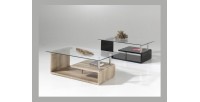 Table basse collection GOLDY. Meuble type CONTEMPORAIN effet chêne.