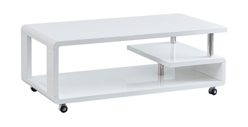 Table basse collection HOOK. Meuble type CONTEMPORAIN coloris blanc.