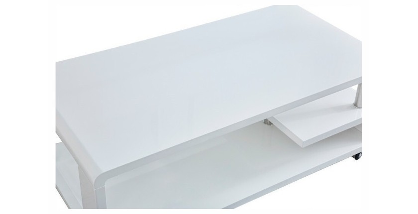 Table basse collection HOOK. Meuble type CONTEMPORAIN coloris blanc.