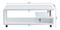 Table basse collection HOOK. Meuble type CONTEMPORAIN coloris blanc.