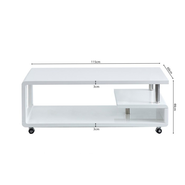 Table basse collection HOOK. Meuble type CONTEMPORAIN coloris blanc.