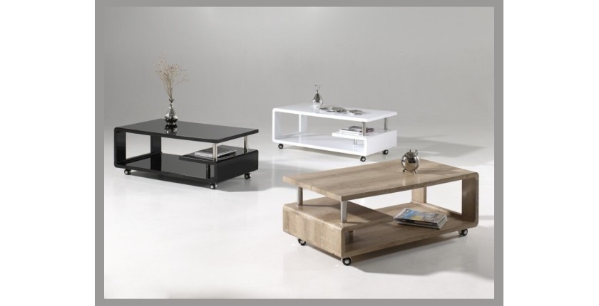 Table basse collection HOOK. Meuble type CONTEMPORAIN effet chêne