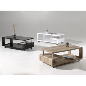 Table basse collection HOOK. Meuble type CONTEMPORAIN effet chêne