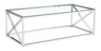 Table basse couleur argent collection MERCURE. Meuble design pour salon