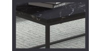 Table basse collection OREGON. Meuble style industriel effet marbre noir.