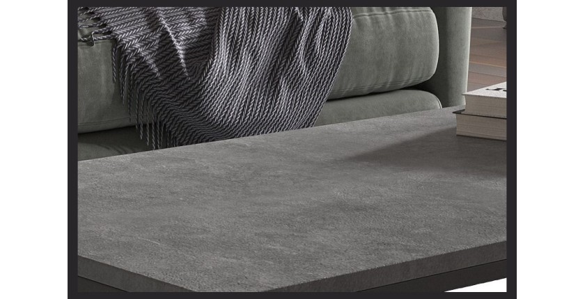 Table basse collection OREGON. Meuble type industriel effet béton.