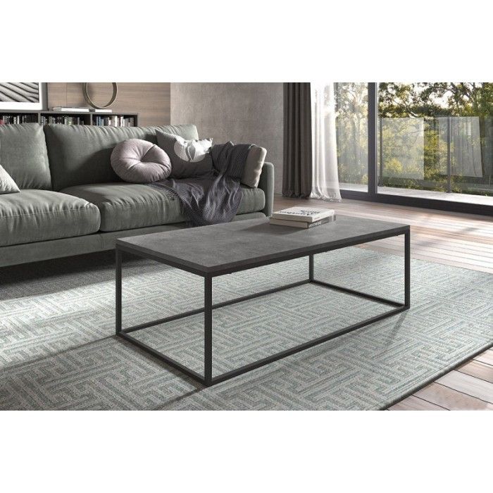 Table basse collection OREGON. Meuble type industriel effet béton.