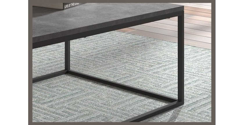 Table basse collection OREGON. Meuble type industriel effet béton.