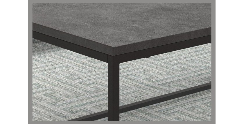Table basse collection OREGON. Meuble type industriel effet béton.