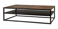 Table Basse rectangulaire MODENE en bois massif (140x80cm). Meuble style industriel